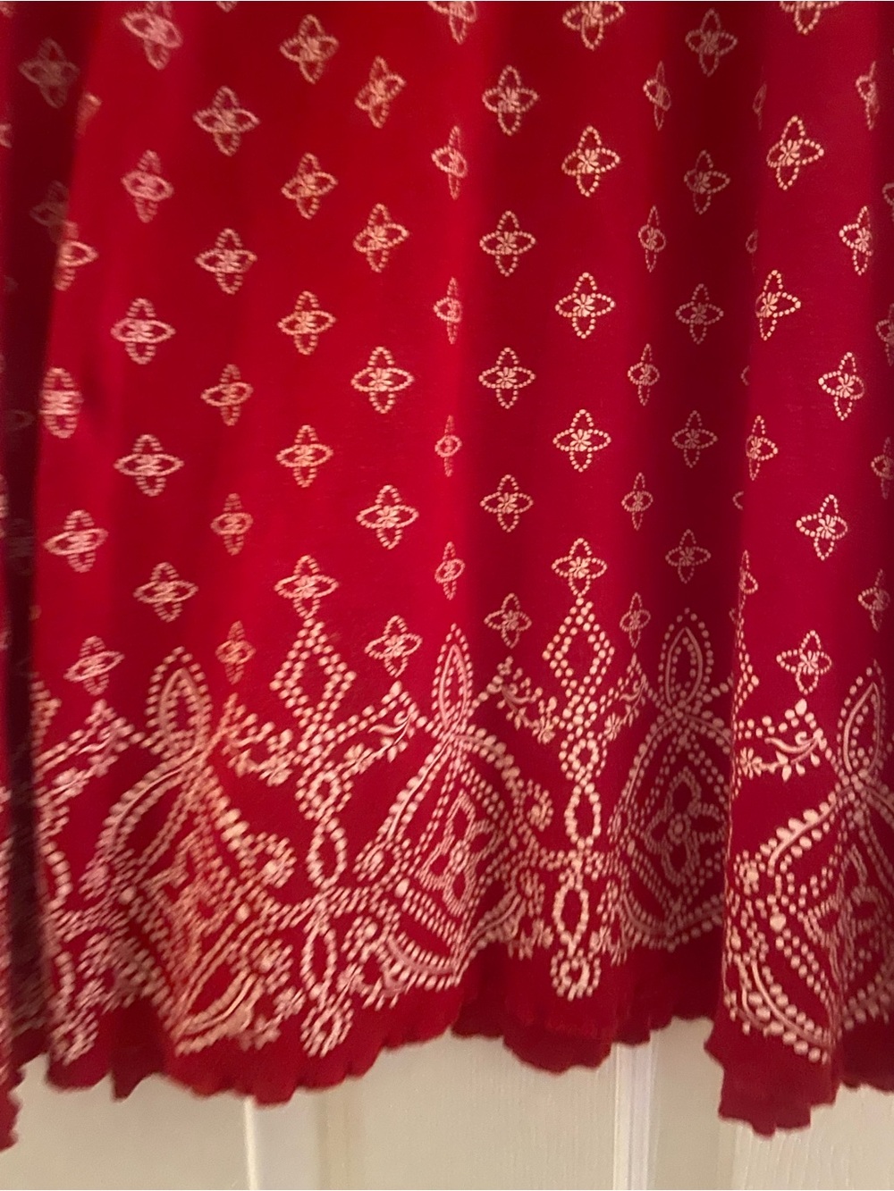 Karen Scott Red Short-Sleeve Printed Peasant Top - Picture 3 of 6